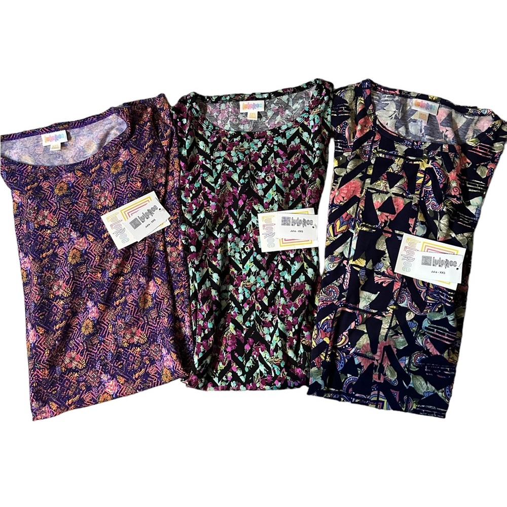 NWT LOT OF 3 LulaRoe Julia XXS